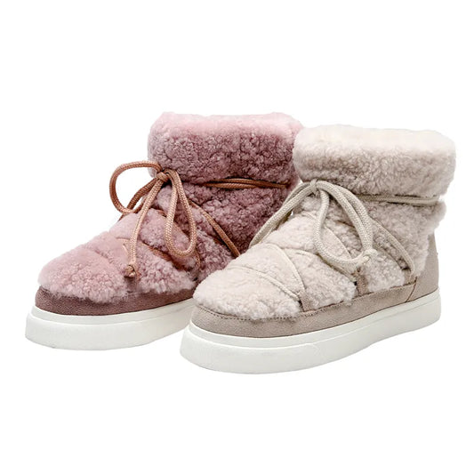 Ankle Boots Fur Fluffy Flat Winter