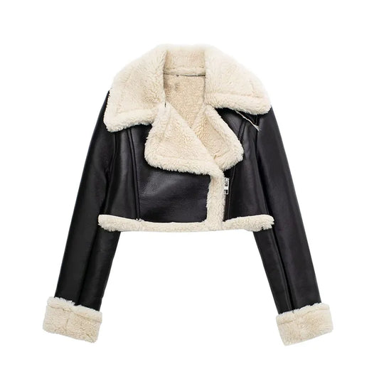 TEDDY ROSE FAUX LEATHER JACKET