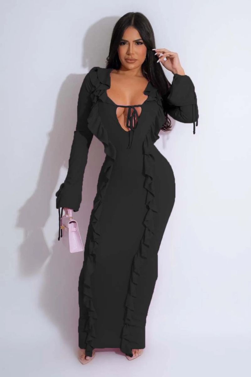 BODYCON RUFFLED JELLYFISH LONG SLEEVE DRESS (Copy) Roseglam Beauty BODYCON RUFFLED JELLYFISH LONG SLEEVE DRESS (Copy) Roseglam Beauty