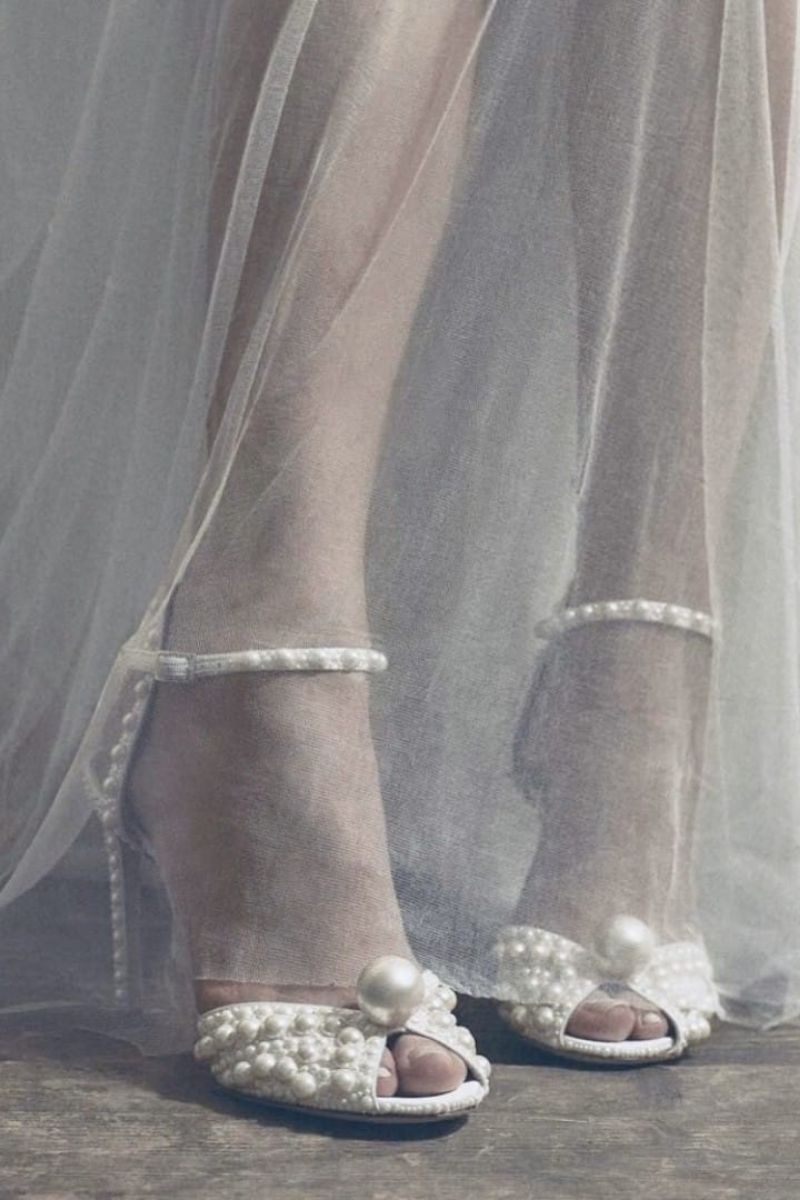 POMPON CUIR VÉRITABLE DIAMANTÉ STILETTO