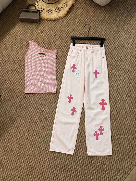 PANTS white pink
